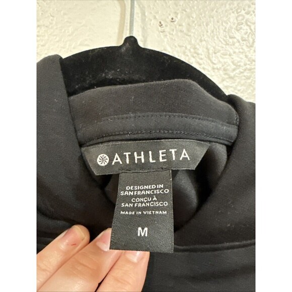 Athleta Get Set Sweatshirt Hoodie Size M Black Soft Athleisure Workout Gym - Picture 5 of 6